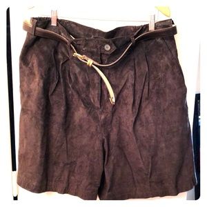 NWT. Plus Size Brown Suede Shorts
